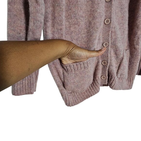 Blancheporte Womens Lavender 100% Lanie Wool Button V Neck Cardigan Size Large - Picture 5 of 5